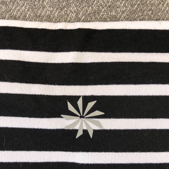 Like new! - ATHLETA Black/White Stripe Crop Leggings - Picture 3 of 6